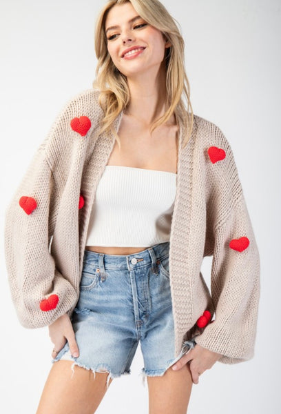 Cream 3D Heart Cardigan – Fashion Rx