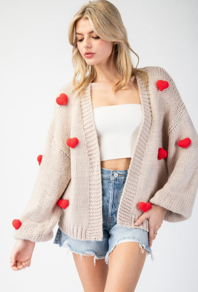 Cream 3D Heart Cardigan – Fashion Rx