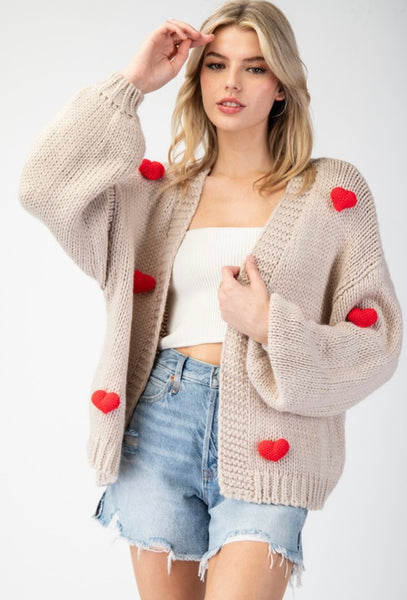 Cream 3D Heart Cardigan – Fashion Rx
