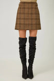 Brown Plaid Skirt