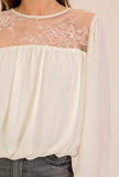 Ivory Lace Balloon Blouse