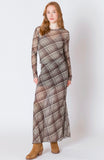 Plaid Mesh Maxi Skirt