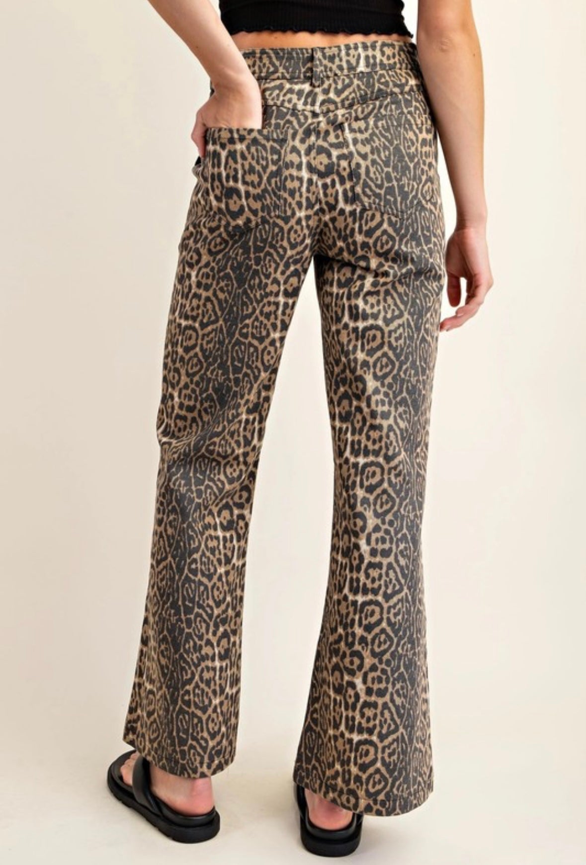 Leopard Print Wide Leg Jeans
