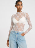 White Sheer Lace Top