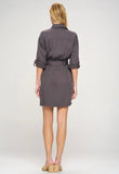 Grey Zip Utility Dress