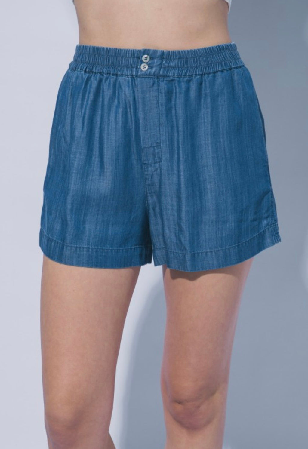 Dark Blue Tencel Shorts