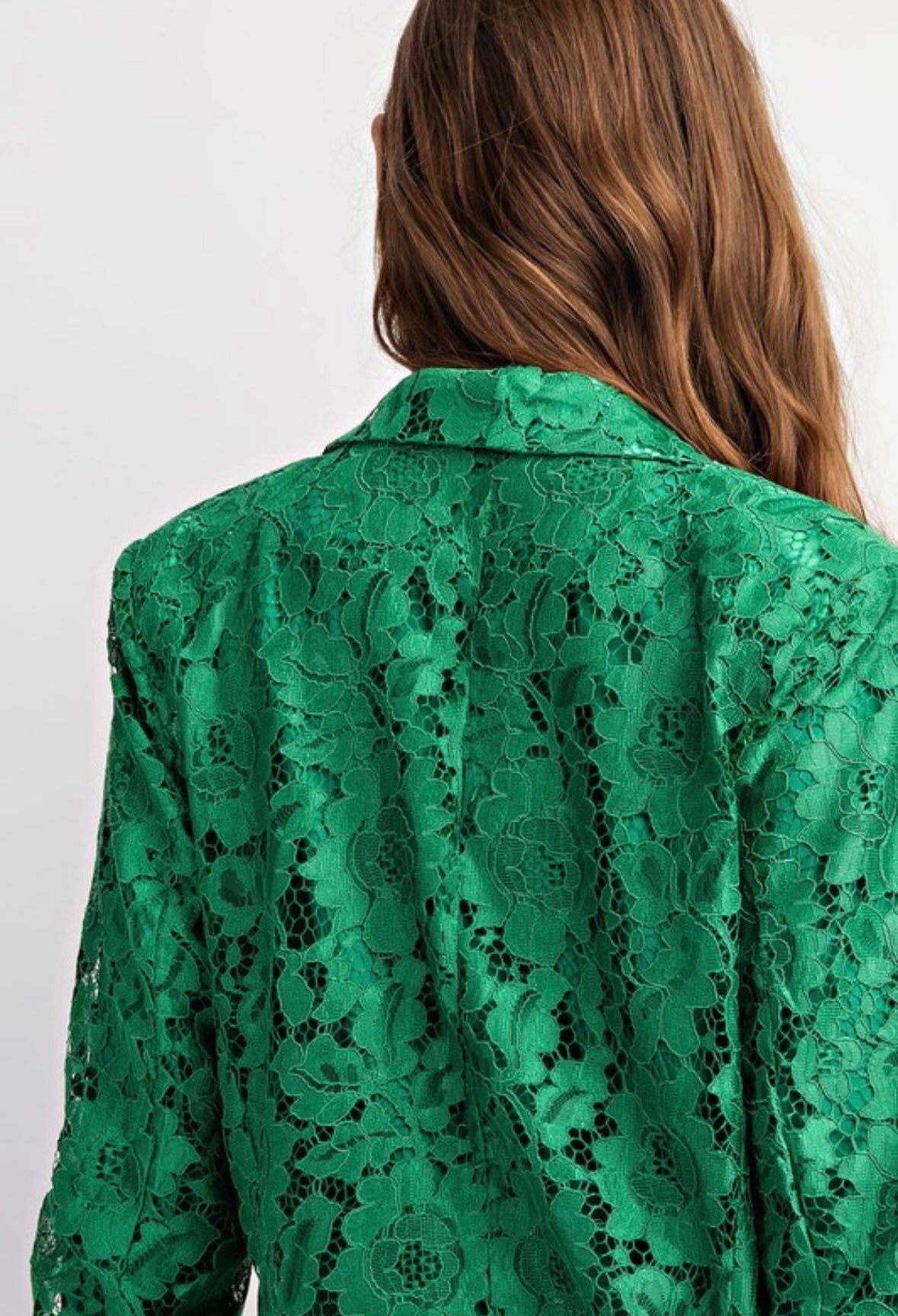 Green Lace Blazer