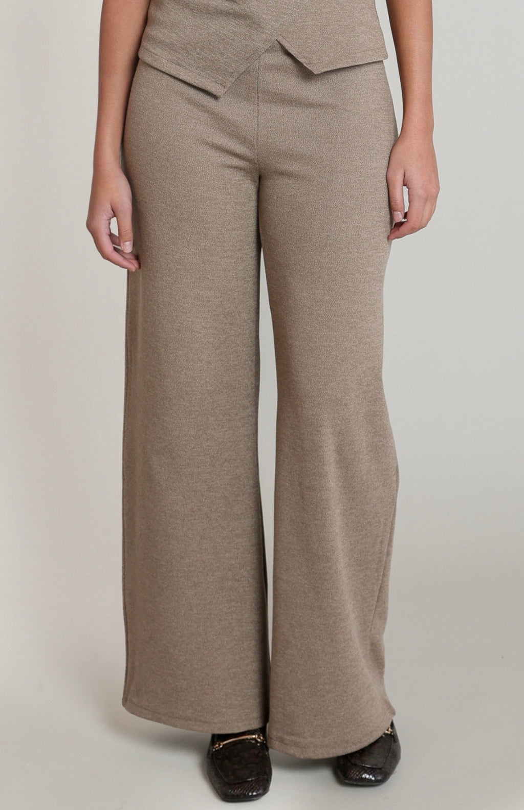 Heather Brown Wide Leg Pants