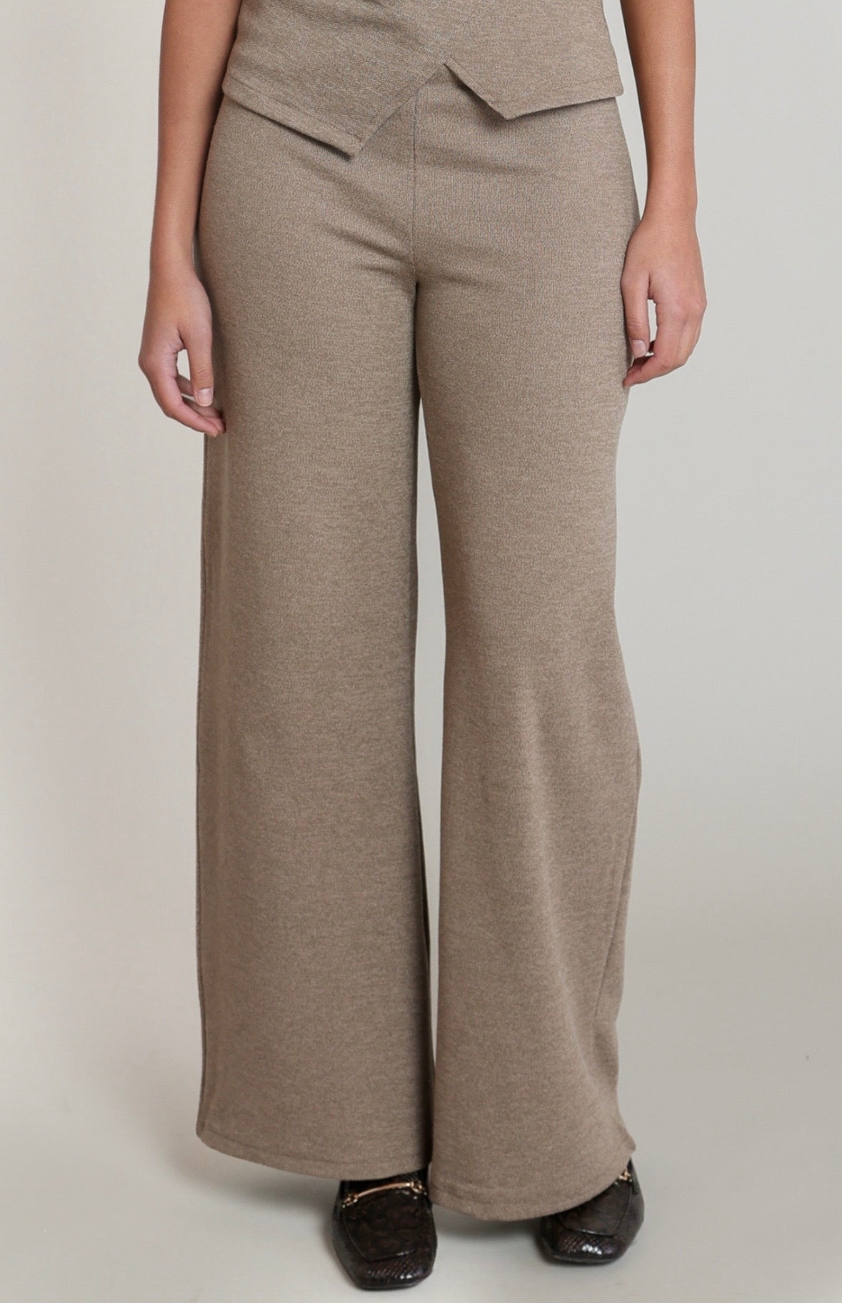 Heather Brown Wide Leg Pants