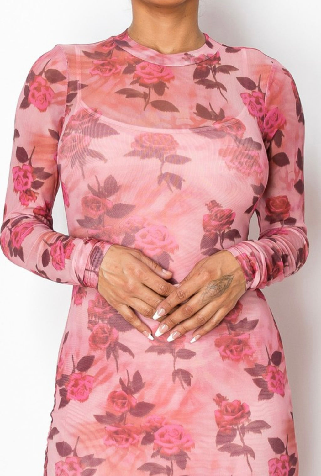 Rose Sheer Maxi Dress