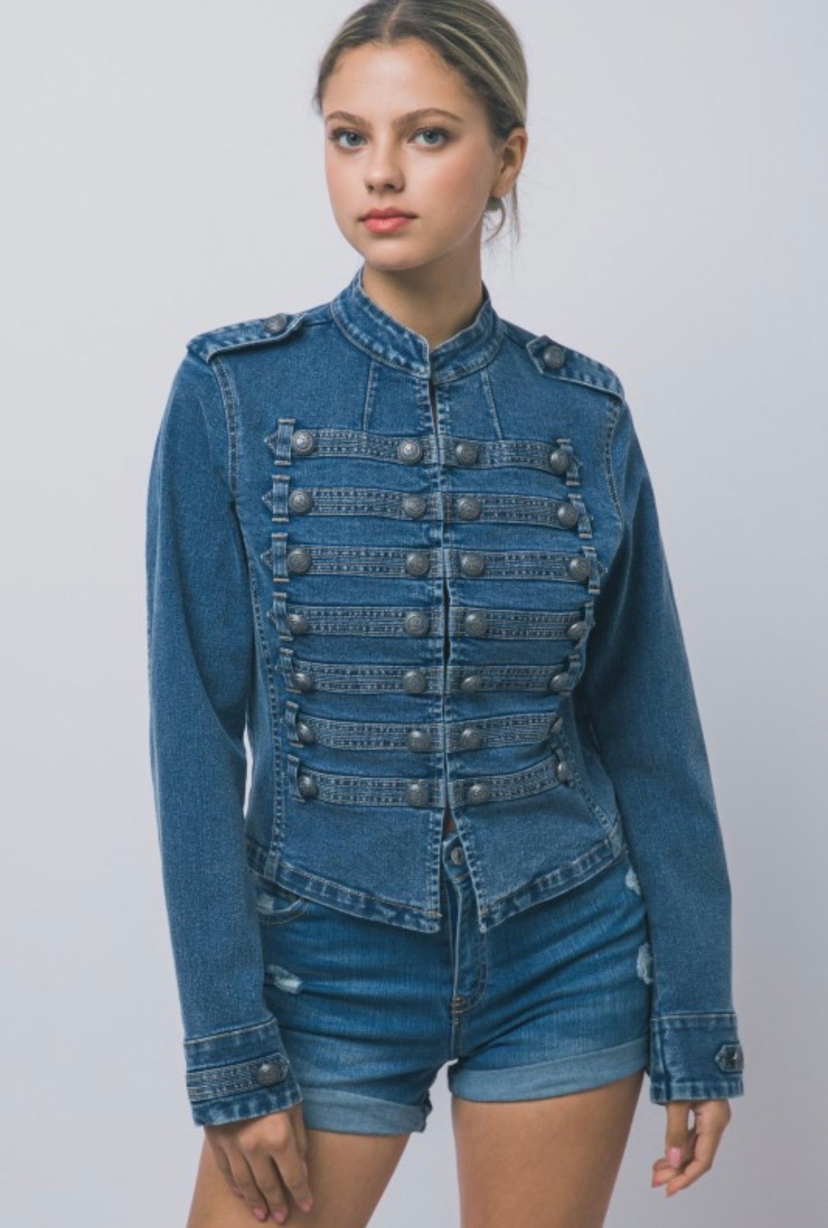 Denim Military Jacket