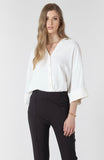 White Wide Sleeve Button Down