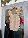 Taupe Crochet Sweater Tank
