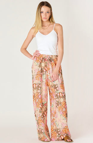 Pink Medallion Wide Leg Pants