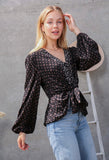 Black Floral Tie Top