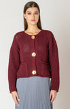 Dark Ruby Button Cardigan