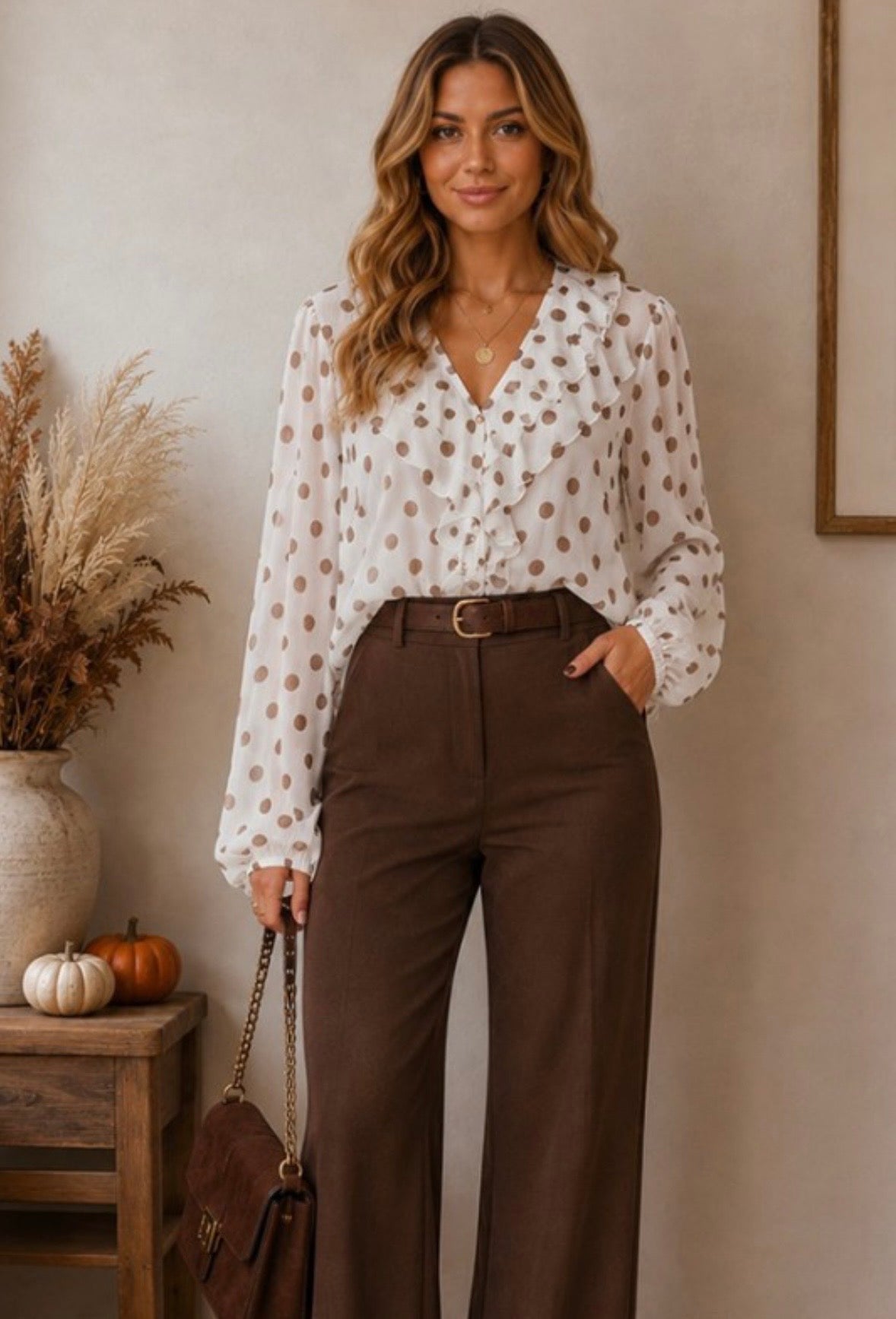 Ivory Polka Dot Blouse