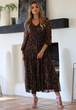 Desert Floral Metallic Dress