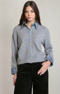 Grey Denim Cardigan
