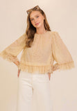Taupe Sheer Lace Top