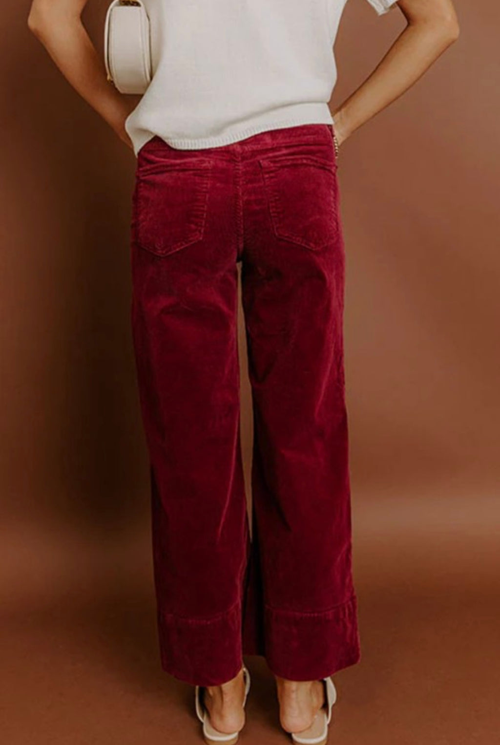 Red Corduroy Wide Leg