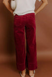 Red Corduroy Wide Leg