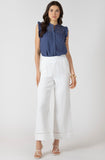 Blue Sleeveless Peasant Top