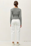 Grey High Neck Long Sleeve Top