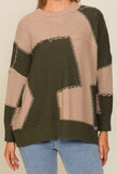 Olive Patchwork Sweater