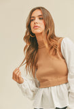 Camel Sweater Shirt Combo