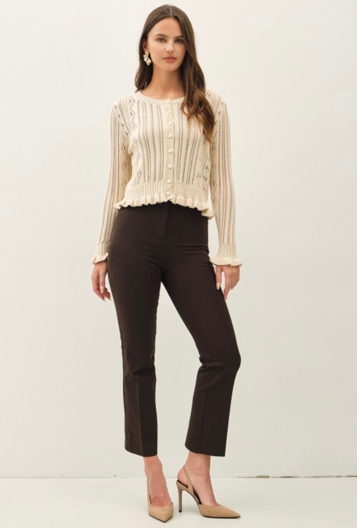 Natural Pointelle Cardigan