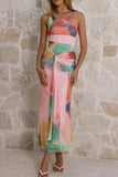 Multi-Watercolor Dress