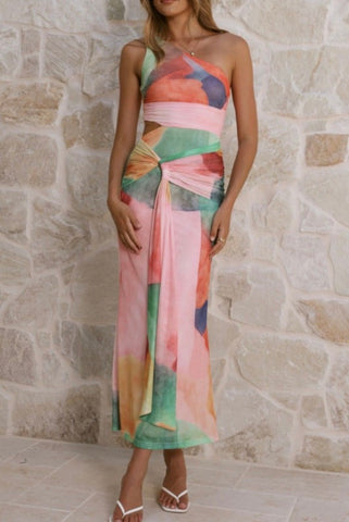 Multi-Watercolor Dress