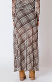 Plaid Mesh Maxi Skirt
