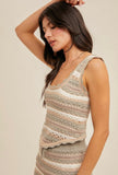 Grey Multi Cropped Sweater Tank
