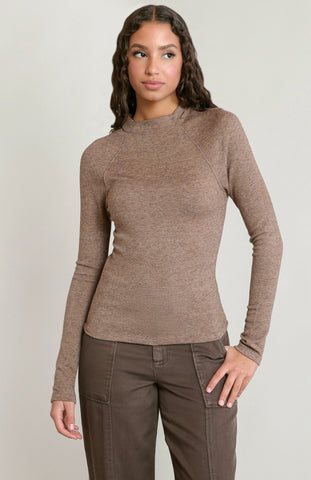 Light Heather Brown Knit Top