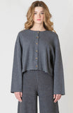 Charcoal Ribbed Cardigan