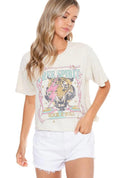 Cream Free Spirit Cropped Tee
