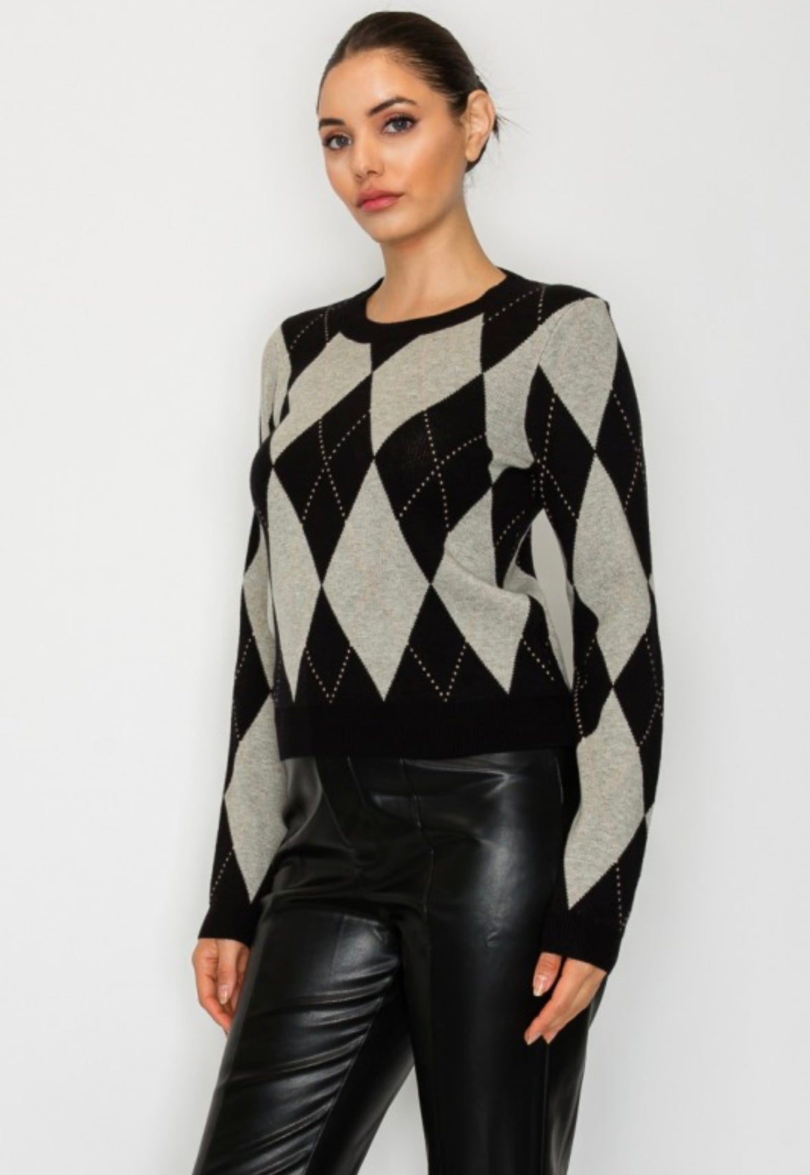 Black Argyle Sweater