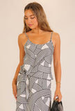 Cream Abstract Print Cami