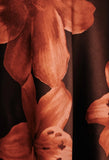 Brown Floral Satin Skirt