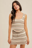 Grey Multi Cropped Sweater Tank