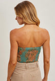 Teal Floral Scarf Top
