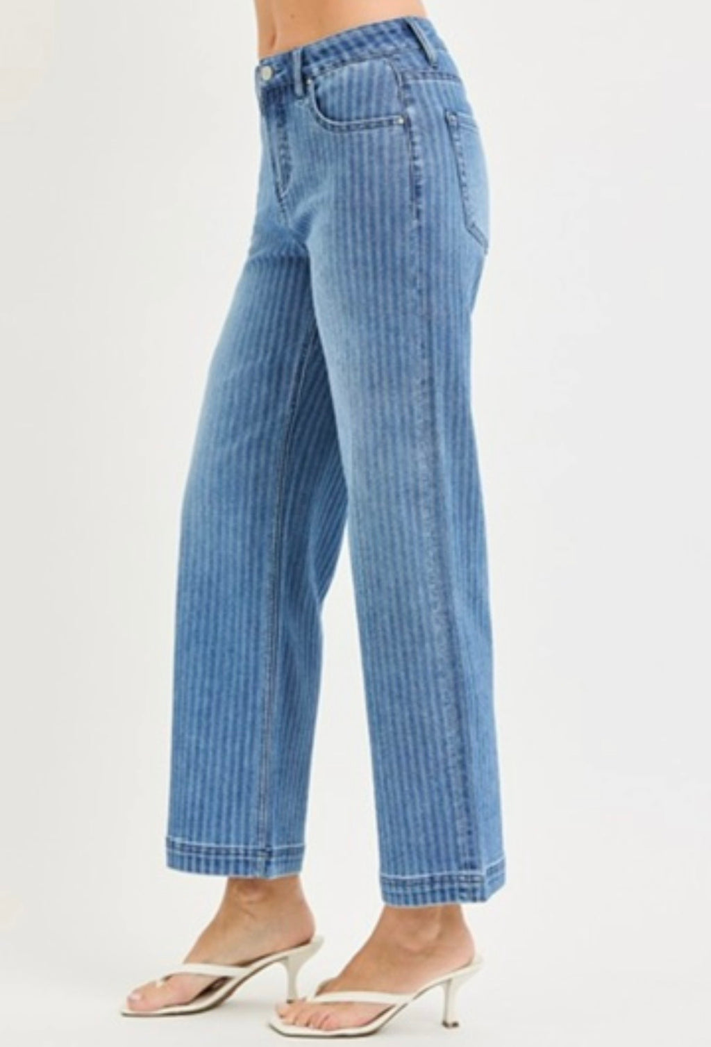 Chloe Stripe Cropped Jeans