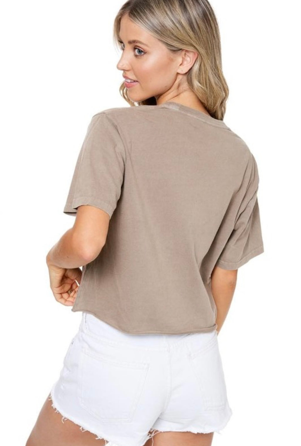 Mocha Free Bird Cropped Tee