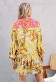 Gold Floral Shirt Dress