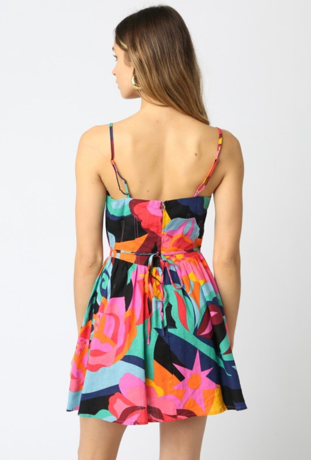 Multicolor Abstract Mini Dress