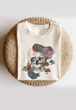 Ivory Floral Skull Tee