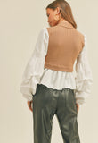 Camel Sweater Shirt Combo