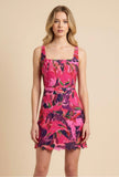 Pink Floral Lace Mini Dress